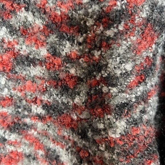 Woolrich Womens Cardigan Sweater Gray Red Marled Long Sleeve Mock Neck Med - Picture 5 of 10